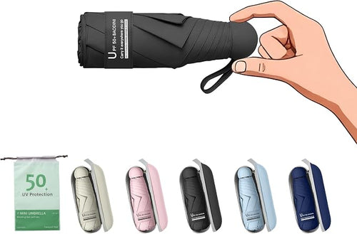 Mini parapluie de voyage anti-UV avec étui