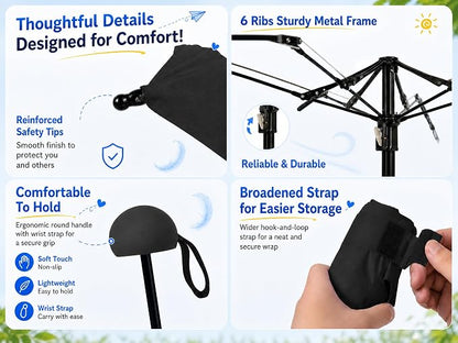 Mini parapluie de voyage anti-UV avec étui