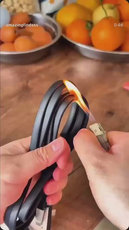 Charge Ultra-Rapide 240W, avec Câble Plat Tissé Durable, Support de Téléphone Pliable Intégré,